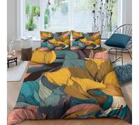 AbstractBotanicalArt Funda de Edredón Microfibra Suave 3 Piezas Compuesto Estampado 3D AbstractBotanicalArt Funda Edredon con Fundas de Almohada Antibacteriana Lavables for familia Single（140x200cm）