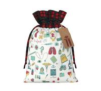 Abstraction Biology Chemistry4 - Bolsa de Navidad a cuadros a juego con cordón, 4.7 x 6.9 pulgadas para Navidad, Halloween