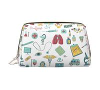 Abstraction Biology Chemistry4 - Neceser de maquillaje con divisor, bolsa de aseo de viaje portátil, Gold, One Size