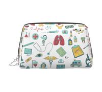 Abstraction Biology Chemistry4 - Neceser de maquillaje con divisor, bolsa de aseo de viaje portátil, Silver, One Size