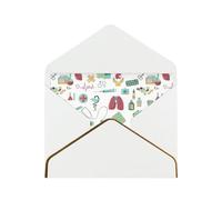 Abstraction Biology Chemistry4 - Tarjeta de felicitación de papel perlado con sobre, ribete dorado, invitación de boda o Navidad