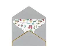 Abstraction Biology Chemistry4 - Tarjeta de felicitación de papel perlado con sobre, ribete dorado, invitación de boda o Navidad