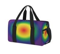 Abstraction - Bolsas de lona deportivas redondas con diseño de arcoíris para niños, niñas, mujeres, hombres, colorido arco iris, bolsa de viaje para fin de semana, bolsa de viaje para llevar al