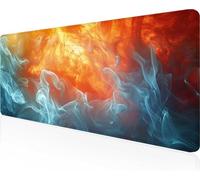 Abstracto Alfombrilla Ratón XXL 1400x600x3mm, Mouse Pad Amarillo Alfombrilla Ratón Gaming con Superficie Suave y Base de Goma Antideslizante, Gaming Mousepad Mejora La Precisión PjY2409 F-R