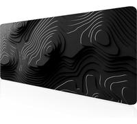 Abstracto Alfombrilla Ratón XXL 90 x 40 cm, Mouse Pad Negro Alfombrilla Ratón Gaming con Superficie Suave y Base de Goma Antideslizante, Gaming Mousepad Mejora La Precisión y La Velocidad PjY2895 F-R