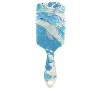 Abstracto Blue Ocean Dolphin - Masajeador antiestático del cuero cabelludo para el crecimiento del cabello, cepillo de masaje para pérdida de cabello con mango ergonómico para cabello