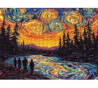 abstracto bosque-2 Puzzle 1500 Piezas Adultos, Rompecabezas con Letras en la Parte Posterior - Piezas que Encajan Perfectamente, Reto de Concentración,Regalo para mujer y Decor Hogar, 87 x 57 cm w0-83