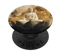 Abstracto Buda En Flor De Loto Espiritual Budismo Budista PopSockets PopGrip Adhesivo