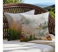 Abstracto Cojines Exterior Retro Fundas Cojines 70x70 2 Piezas Lino Impermeable Fundas Almohadas Sofa Impresión de Doble Cara, Patio Jardín Terraza Salón Interior/Exterior Decor, Regalos 1B-434