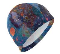 Abstracto Cosmic Dust Planets Space Swim Men for Ladies Short Hair Waterproof Swimming for Women Hair Protection and Drag Reduction Gorro para natacion Mujer