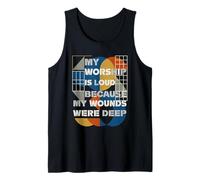 Abstracto Culto Cristiano Es Fuerte Stencil Camiseta sin Mangas