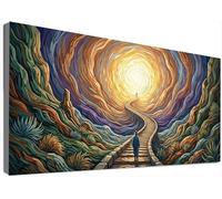 Abstracto Diamond Painting Adultos Grande Kit Completo 50x100cm, Pintura Diamante Paisaje 5D Full Drill Taladro, Mosaico Bordado Cristales Strass, Manualidades Adultos, Decoración Salon Casa C6-263