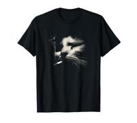 Abstracto Felino Minimalista Gato Linework Cara Camiseta