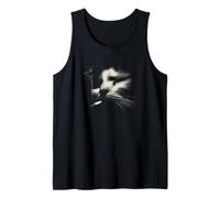 Abstracto Felino Minimalista Gato Linework Cara Camiseta sin Mangas