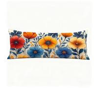 Abstracto Funda Almohada 40x145 cm Fundas Cojines Flores Fundas de Almohada Doble Cara Impresión, para Dormir de Lado Lavable Suave Lino Cojines Cama para Sofá Cama Sala Decoración Pillows H0-210