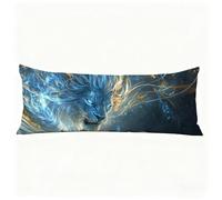 Abstracto Funda Almohada 50x150 cm Fundas Cojines León Fundas de Almohada Doble Cara Impresión, para Dormir de Lado Lavable Suave Lino Cojines Cama para Sofá Cama Sala Decoración Pillows H0-586