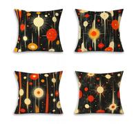 Abstracto Fundas Cojines Sofa, Arte Funda de Cojín Decorativa 50x50cm Juego de 4, Cuadradas Suaves Pillow Case con Cremallera Invisible, Decorativa para Sofá y Cama, Salón Exterior Jardin, O-3926