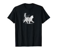 Abstracto Garabato Gato Caótico Energía Desordenado Líneas Finas Arte Camiseta