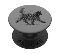 Abstracto Garabato Gato Caótico Energía Desordenado Líneas Finas Arte PopSockets PopGrip Adhesivo