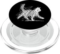 Abstracto Garabato Gato Caótico Energía Desordenado Líneas Finas Arte PopSockets PopGrip para MagSafe