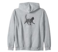 Abstracto Garabato Gato Caótico Energía Desordenado Líneas Finas Arte Sudadera con Capucha