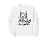 Abstracto Gato Ramen Bosquejo Gatito Garabatos Arte Minimalista Sudadera