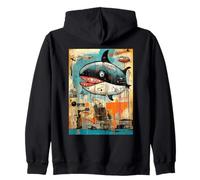 Abstracto Graffiti Tiburón Arte Urbano Calle Estilo Sudadera con Capucha