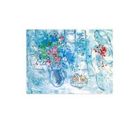 Abstracto Impresión en Lienzo-Chgall Cuadros-Famoso Cuadro sobre Lienzo Reproducción-Naturaleza muerta con cesta-Imagen Decoración Hogar 60x84cm24x33inch Solo Lienzo