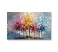 Abstracto Lienzo Cuadros Coloridos Flores Árbol Pintura Póster Impresiones de Arte Moderno Floral Árbol de la Vida Cuadro Mural Hogar Salón Dormitorio Decoración de Pared Lienzo Diseño Sin Marco 180 x