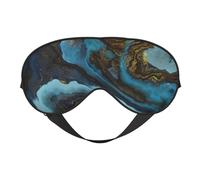 Abstracto Líquido Mármol Azul Dorado, Cubreojos completos Antifaz bloqueador de luz Antifaz para dormir Antifaz suave con los ojos vendados Noche