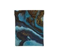 Abstracto Líquido Mármol Azul Dorado, Squeeze Top Wallet Bolsa de Almacenamiento para Mujer Monedero pequeño Bolsa de Cambio