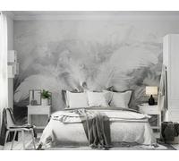 Abstracto Minimalista Tridimensional Plumas Blancas 3D Papel Pintado Pared Fácil Instalación Oficina Sala Estar Sofá Dormitorio TV Fondos Decoración-400cm×280cm