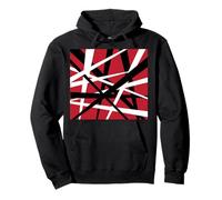 Abstracto Negro Rojo y Blanco Aleatorio Líneas y Rayas Diseño Sudadera con Capucha