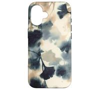 Abstracto Neutro y Carbón Moderno Botánico Hojas de Ginkgo Carcasa para iPhone 16