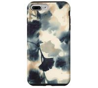 Abstracto Neutro y Carbón Moderno Botánico Hojas de Ginkgo Carcasa para iPhone 7 Plus/8 Plus