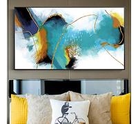 Abstracto pájaro dorado pintura tamaño grande cartel verde impresión oro pared arte imagen sala de estar moderno lienzo arte decoración del hogar 90x18 3cm/35x72in con marco