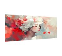 Abstracto Pintar por Numeros Adultos,Mujer Pintura por Numeros Kit,Easy Paint by Numbers Adult Niños,con 3 Pinceles y Pigmento Acrílico,DIY Manualidades Home Decor Regalo 45x70cm,con Marco,d1595k