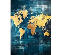 Abstracto Puzzle de 500 Piezas para Adultos, Puzzle Mapa del Mundo Rompecabezas Adultos Pieza de Madera Juegos, Obra de Arte de Juego de Rompecabezas, Decoración del Hogar Regalos 52x38cm g-580