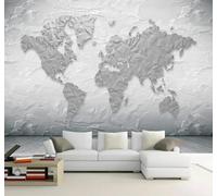 Abstracto Relieve Piedra Textura Mapa Del Mundo 3D Papel Pintado Pared Fácil Instalación Oficina Sala Estar Sofá Dormitorio TV Fondos Decoración-250cm×170cm