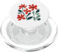 Abstracto Rojo Flores Botánico Floración Diseño PopSockets PopGrip para MagSafe