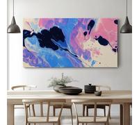 Abstracto Textura De Mármol Arte Fluido Lienzo decorativo con marco Contemporáneo e impresión artística para pared de salón y habitación, incluye kit de montaje y requiere fácil montaje 100 x 75 cm