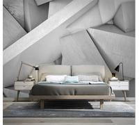 Abstracto Tridimensional Gris Geométrico Arquitectura Estilo Industrial 3D Papel Pintado Pared Fácil Instalación Oficina Sala Estar Sofá Dormitorio TV Fondos Decoración-400cm×280cm