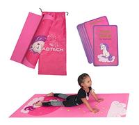 ABTECH Set De Yoga para Niños - Esterilla Rosa De Yoga Unicornio para Niñas - Libre De Químicos - No Tóxico - Antideslizante - con 12 Tarjetas