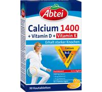 Abtei Calcio 1400 + Vitamina D y Vitamina K - 30 comprimidos masticables Abtei