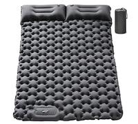 ABTOHE Almohadilla de dormir doble para camping, autoinflable de 4 pulgadas, extra gruesa, almohada para 2 personas, bomba de pie integrada, impermeable, colchoneta inflable para mochileros, tienda de