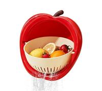 Abtropfschale in Apfelform - 1 filtro Küchensieb Mit Integriertem | Obstkorb & Sieb Set | Hochwertiger Kunststoff-Seiher Für Schnelles Abtropfen Ohne Staunässe | Dekorative Obstschale