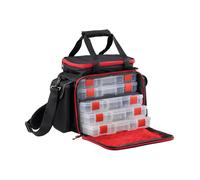 Abu Garcia Bolsa Cebo Talla Grande con cajas de aparejos - Negro/Gris/Rojo
