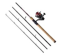 Abu Garcia Diplomat V2 Combo de Viaje, Combo de caña y Carrete, Spinning, Pesca con señuelo, se suministra con Estuche de Viaje Duro, Pesca de depredador, Lucio/Perca/lucioperca, Unisex, Negro/Rojo,