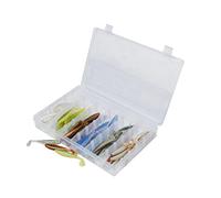 Abu Garcia Kit de señuelos suaves de cola de remo, 60 cebos suaves incluidos en una gama de colores para atrapar peces, perfecto para perca, lucio y lucioperca, gran acción de natación, incluye caja