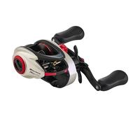 Abu Garcia Low Profile Baitcast Reel, Carretes de Perfil bajo Revo STX, Pesca de Depredadores, Pescador de Agua Dulce, Perca, Lucio, Zander, Negro/Plata, 11+1 Rodamientos, Perfil bajo